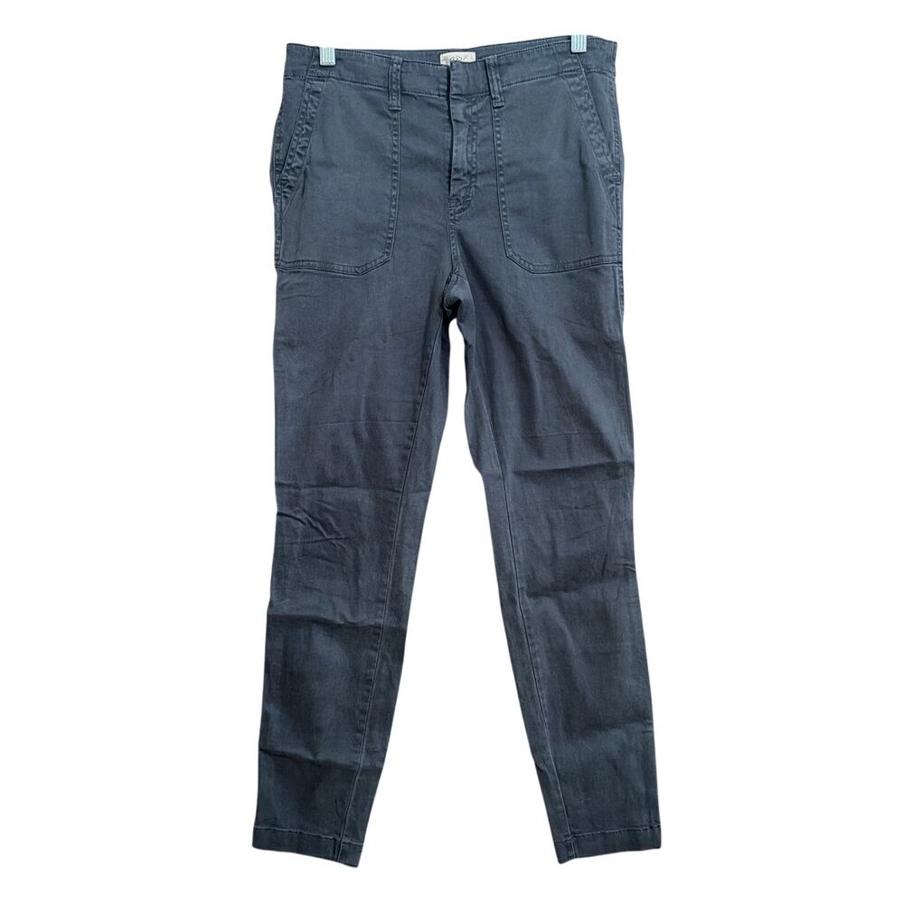 J Crew Womens Pants Dark Gray Mid Rise Sim Straight Ankle Stretch 28